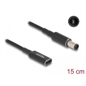  Delock Laptop töltőkábel adapterkábel USB Type-C anya - HP 7,4 x 5,0 mm apa 15 cm