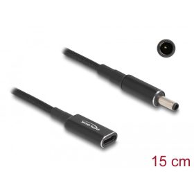   Delock Laptop töltőkábel adapterkábel USB Type-C anya - Dell 4,5 x 3,0 mm apa 15 cm (60036)