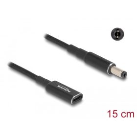   Delock Laptop töltőkábel adapterkábel USB Type-C anya - 5,5 x 2,1 mm apa 15 cm