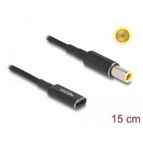   Delock Laptop töltőkábel adapterkábel USB Type-C anya - IBM 7,9 x 5,5 mm apa 15 cm