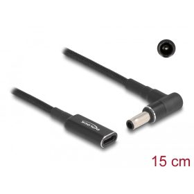   Delock Laptop töltőkábel adapterkábel USB Type-C anya - Samsung 5,5 x 3,0 mm apa 90 fokban hajlított 15 cm