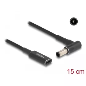   Delock Laptop töltőkábel adapterkábel USB Type-C anya - Sony 6,0 x 4,3 mm apa 90 fokban hajlított 15 cm