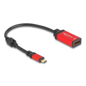   Delock USB Type-C  - DisplayPort adapter (DP Alt Mode) 8K 30 Hz-hez HDR piros (60052)