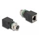 Delock M12 Adapter D-kódolt 4 tűs anya - RJ45 anya egyenes (60060)