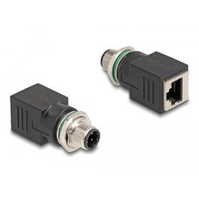   Delock M12 adapter D-kódolt 4 tűs apa - RJ45 anya egyenes (60061)