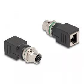   Delock M12 adapter X-kódolt 8 tűs anya - RJ45 anya egyenes (60064)