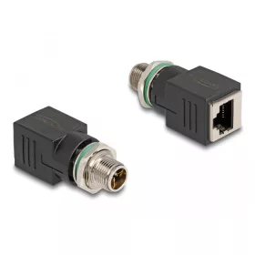   Delock M12 adapter X-kódolt 8 tűs apa - RJ45 anya egyenes (60065)