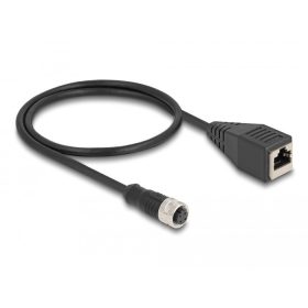   Delock M12 adapter kábel D-kódolt 4 tűs anya - RJ45 anya 50 cm (60066)