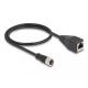 Delock M12 adapter kábel D-kódolt 4 tűs anya - RJ45 anya 50 cm (60066)