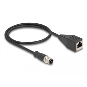   Delock M12 adapter kábel D-kódolt 4 tűs apa - RJ45 anya 50 cm (60067)