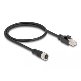   Delock M12 adapter kábel D-kódolt 4 tűs anya - RJ45 apa 50 cm (60072)