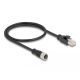 Delock M12 adapter kábel D-kódolt 4 tűs anya - RJ45 apa 50 cm (60072)