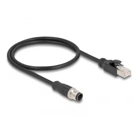   Delock M12 adapter kábel D-kódolt 4 tűs apa - RJ45 apa 50 cm (60073)