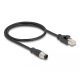 Delock M12 adapter kábel D-kódolt 4 tűs apa - RJ45 apa 50 cm (60073)
