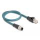Delock M12 adapter kábel A-kódolt 8 tűs apa - RJ45 apa 50 cm (60075)