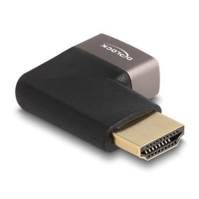   Delock HDMI adapter apa - anya 90  jobbra hajlítva 8K 60 Hz szürke fém