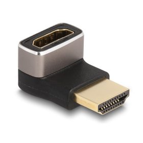   Delock HDMI adapter apa - anya 90  lefelé néző csatlakozódugóval 8K 60 Hz szürke fém (60085)