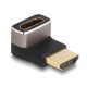 Delock HDMI adapter apa - anya 90  lefelé néző csatlakozódugóval 8K 60 Hz szürke fém (60085)