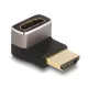 Delock HDMI adapter apa - anya 90  lefelé néző csatlakozódugóval 8K 60 Hz szürke fém (60085)