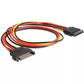   Delock 60132 Power SATA 15 Pin male > SATA 15 Pin female hosszabbító kábel 50 cm