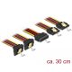 Delock 15 pin-es SATA tápcsatlakozó kábel 2x egyenes / 2x lefelé kimenettel 30cm (60151)