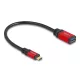 Delock USB 10 Gbps adapter USB Type-C  apa - USB A-típusú hüvely 15 cm piros fém (60172)