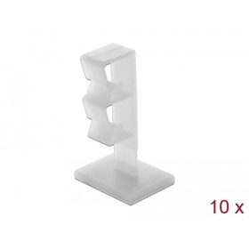   Delock Természetes színű öntapadós kábeltartó két átfűző gyűrűvel 10 db (60177)