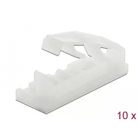   Delock Természetes színű, öntapadós, lapos kábeltartó zárócsattal 10 db (60179)