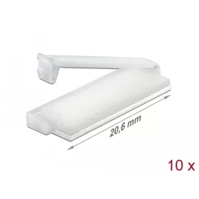   Delock Természetes színű öntapadós kábeltartó zárócsattal 10 db