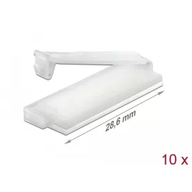   Delock Természetes színű öntapadós kábeltartó zárócsattal, 10db (60182)