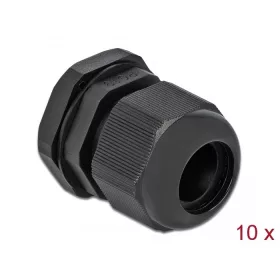 Delock PG19 tömszelence 10 db. fekete (60220)