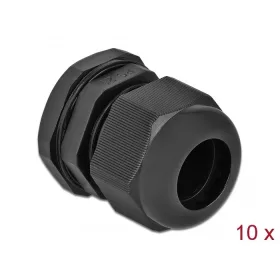 Delock PG21 tömszelence 10 db. fekete (60222)
