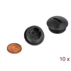   Delock M20 x 1,5 csavarmenetes záródugó, 10 db. fekete (60231)