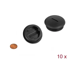   Delock M40 x 1,5 csavarmenetes záródugó, 10 db. fekete (60234)
