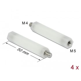   Delock Távtartó M5 - M4, hatszögletű, belső menetes / külső menetes, 50 mm-es, természetes szinű 4 d (60241)