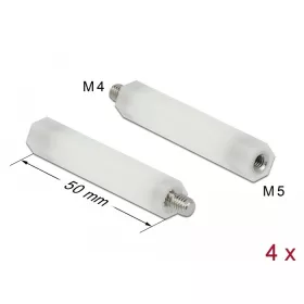   Delock Távtartó M5 - M4, hatszögletű, belső menetes / külső menetes, 50 mm-es, természetes szinű 4 d (60241)