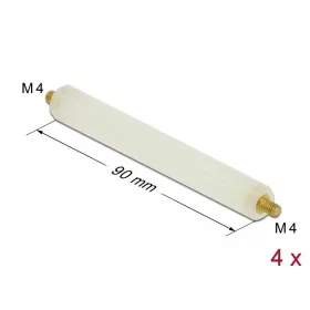   Delock Távtartó M4 - M4, hatszögletű, külső menetes / külső menetes, 90 mm-es természetes színű, 4 d (60274)
