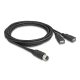 Delock M12 kábel A-kódú, 8 tűs anya- 2 x USB 2.0 A-típusú anya 2 m fekete