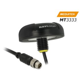   Navilock GNSS Galileo Glonass GPS NL-3331 MT3333 Soros M8 6 tűs csatlakozó PPS 0,5m tetőre szer. Fek