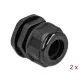 Delock Kábel tömszelence PG21 kerek kábelekhez 2 db. Fekete (60367)