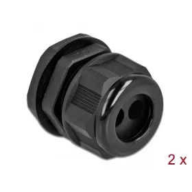   Delock Kábel tömszelence PG21 kerek kábelekhez, két kábel bemenettel 2 db. Fekete (60371)