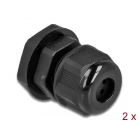   Delock Kábel tömszelence PG9 kerek kábelekhez, négy kábel bemenettel 2 db. Fekete (60379)