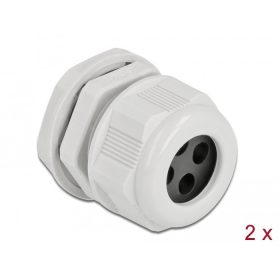   Delock Kábel tömszelence PG21 kerek kábelekhez, négy kábel bemenettel 2 db. Szürke (60382)