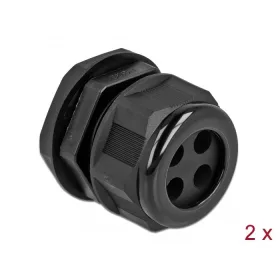   Delock Kábel tömszelence PG29 kerek kábelekhez, négy kábel bemenettel 2 db. Fekete (60383)