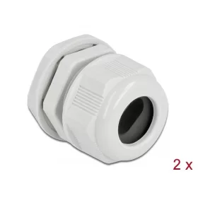   Delock Kábel tömszelence PG21 két kábelbemenettel 2 db. Szürke (60388)