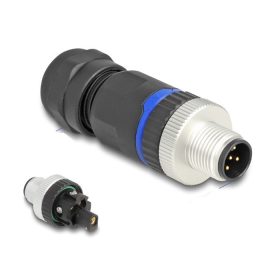   Delock M12 Csatlakozó A-kódolású, 5 tűs apa csavarozható kapcsolat (60534)