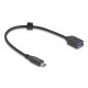 Delock USB 10 Gbps koax kábel USB Type-C  apa   A-típusú anya 25 cm hosszú (60567)