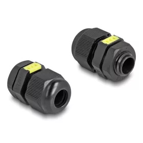   Delock M12 kábel tömlőszelence ventillációval, IP68 por és vízhatlan fekete 2 db. (60614)