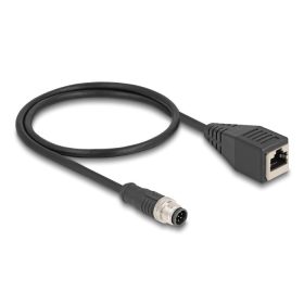   Delock Kábel M12 A kódolt 8 tűs apa - RJ45 anya PVC 0,5 m (60621)
