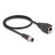 Delock Kábel M12 A kódolt 8 tűs apa - RJ45 anya PVC 0,5 m (60621)